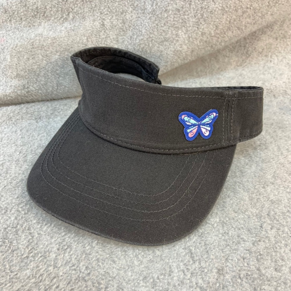 Butterfly Patch Womens Black Unbranded Visor Adjustable Cotton Canvas OSFM
